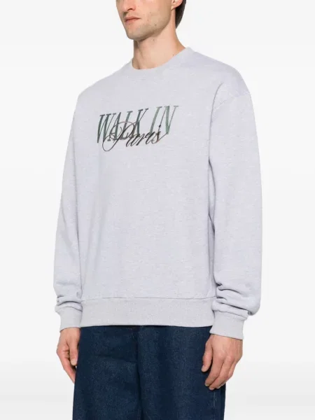 Hanorac Walk In Paris cu broderie gri