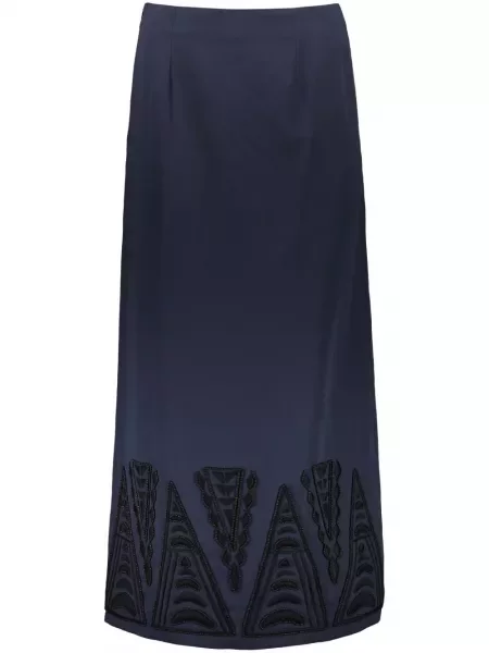 Fusta maxi Yves Salomon cu broderie albastru