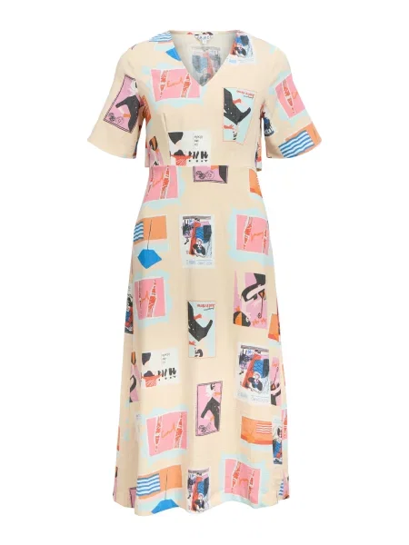 OBJECT Rochie OBJTracy crem / portocaliu / roz negru