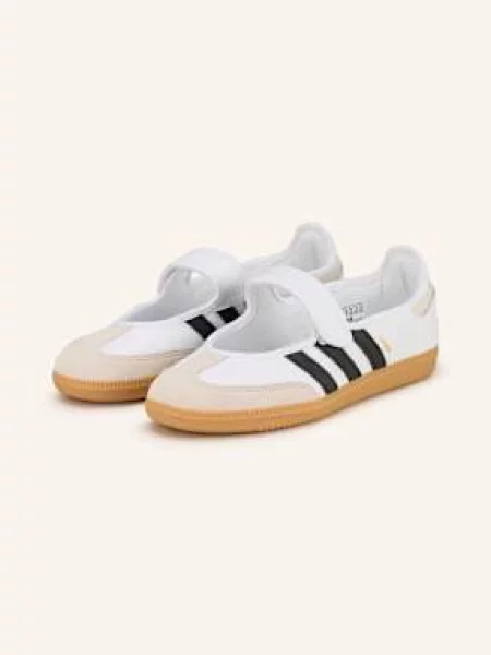 Kožené baleríny adidas Originals Samba Jane bílé