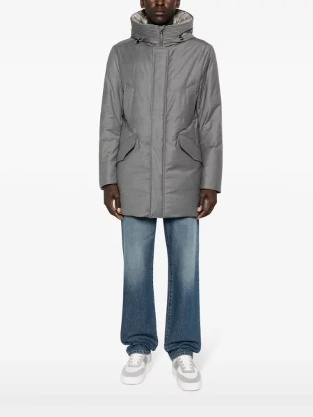 Parka Woolrich su gobtuvu pilka