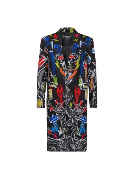 Długi wielobarwność płaszcz Philipp Plein