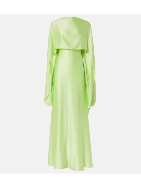 Satenast satenasta obleka Roksanda zelena