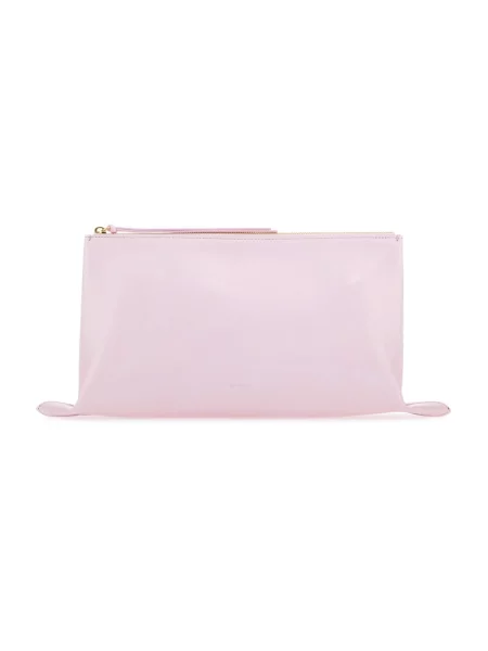 Kopertówka Jil Sander skórzana z autografem różowa