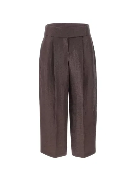 Pantaloni Boss plisate maro