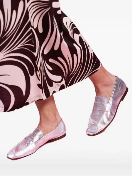 Pantofi loafer Sophique din piele argintiu