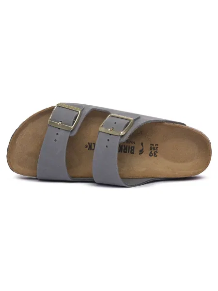 Șlapi Birkenstock din piele gri