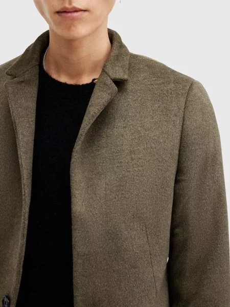 Шерстяное пальто Allsaints зеленое