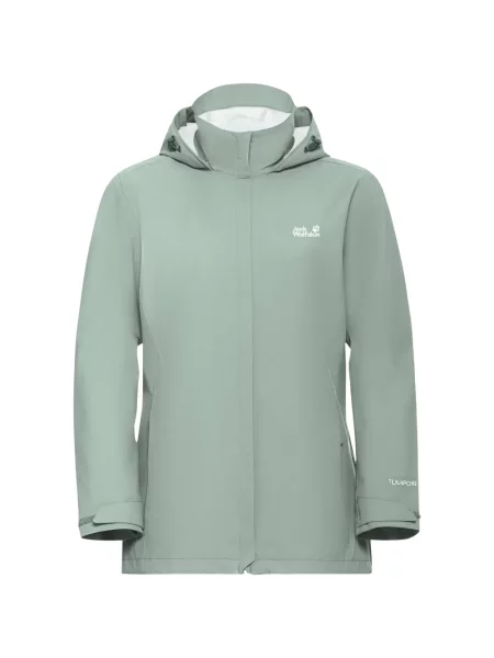 Geacă Jack Wolfskin cu glugă verde