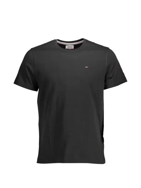 Tricou Tommy Jeans cu decolteu rotund cu autograf negru