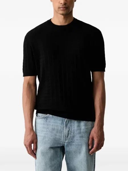 Tricou Armani Exchange în carouri negru