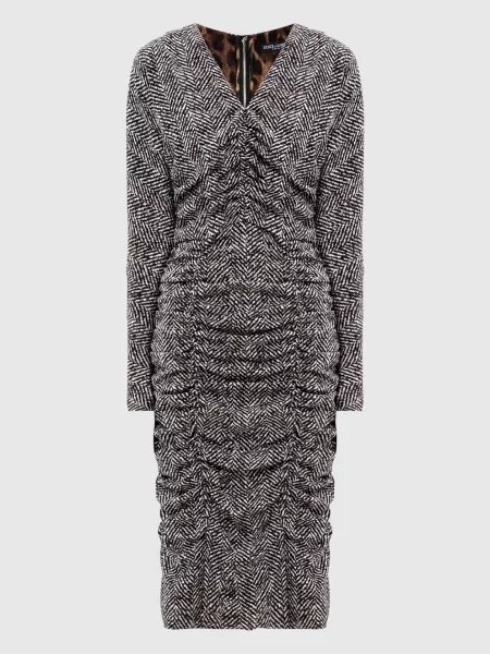 Сукня міді із шовку з драпіруванням Dolce&gabbana