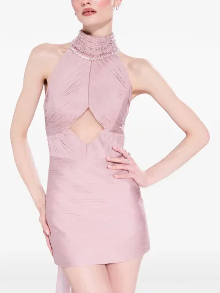 Rochie mini M.marquise cu volane roz