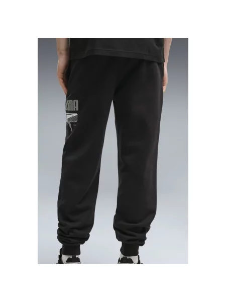 Pantaloni sport Puma cu autograf negru