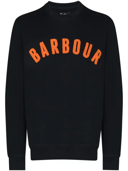 Hanorac crewneck Barbour cu decolteu rotund cu autograf albastru