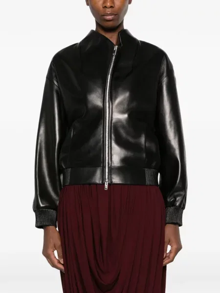 Geanta de piele Khaite negru