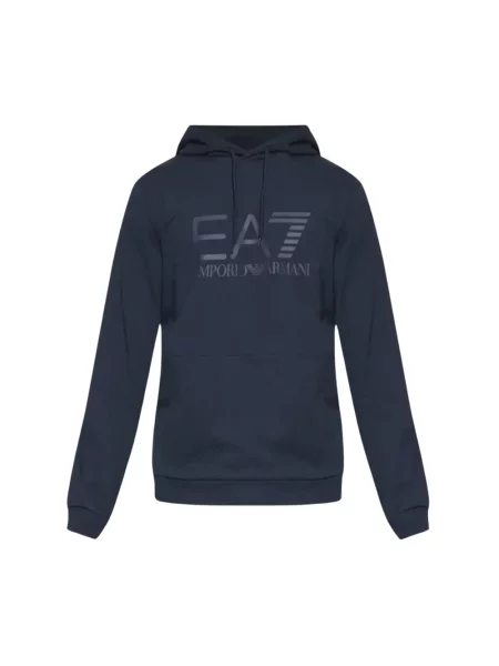 Bluza z kapturem Emporio Armani Ea7 z kapturem niebieska