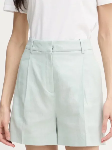 Calvin Klein Jeans kratke hlače ženske s dodatkom lana
