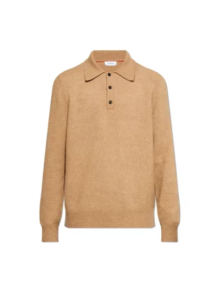 Koszulka polo Ferragamo wełniana beżowa