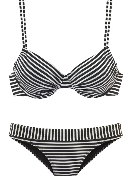 S.Oliver Costum de baie două piese negru alb