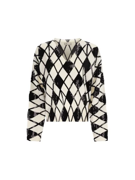 Sweter Blumarine wełniany z wzorem argyle