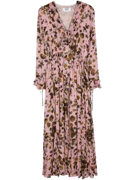 Rochie Msgm cu imagine cu imprimeu abstract de costum roz