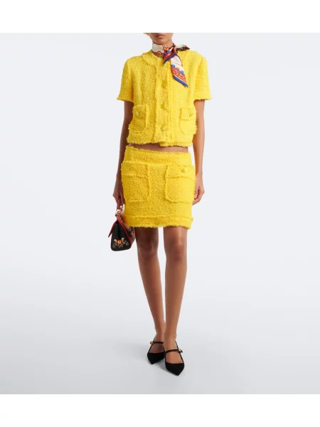 Bouclé geacă Dolce&gabbana galben