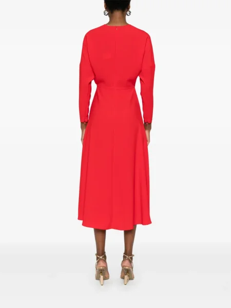 Rochie Nissa din crep de costum roșu