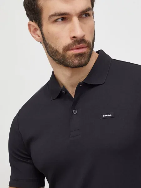 Polo majica Calvin Klein črna