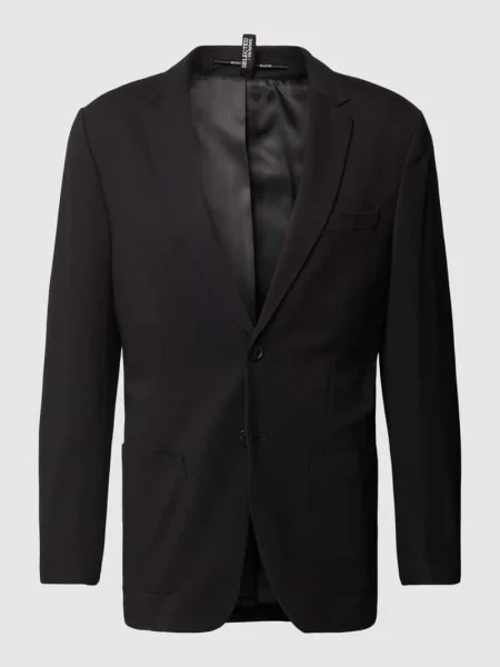 Marynarka o kroju slim fit z kołnierzem z połami model ‘DELON’ Selected Homme czarna