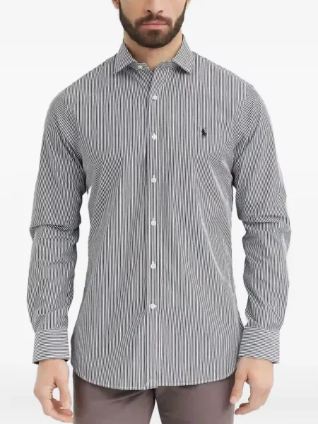 Samt prugasta košulja Polo Ralph Lauren s vezom plava