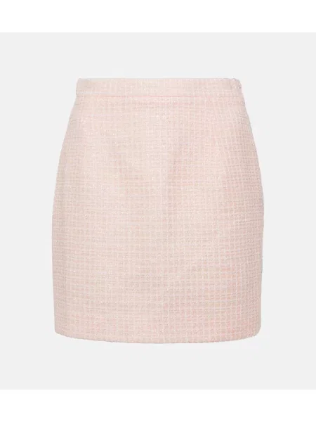 Fustă Alessandra Rich din tweed roz