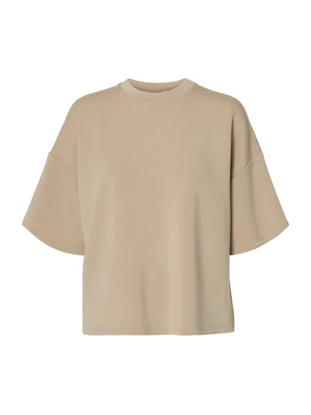 SELECTED Tricou supradimensional SLFTenny închis bej