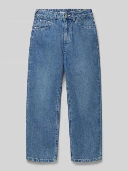 Jeansy o luźnym kroju baggy z czystej bawełny Tom Tailor niebieskie