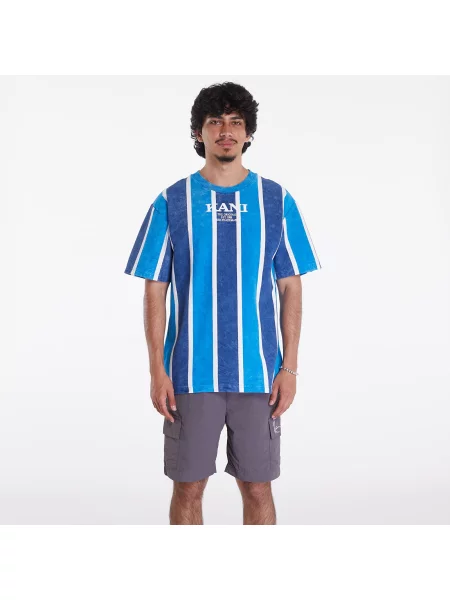 Тениска Karl Kani Retro Washed Stripe Tee Aqua/ Navy/ White S бяло