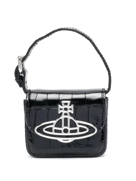 Кожена кожена чанта Vivienne Westwood черно