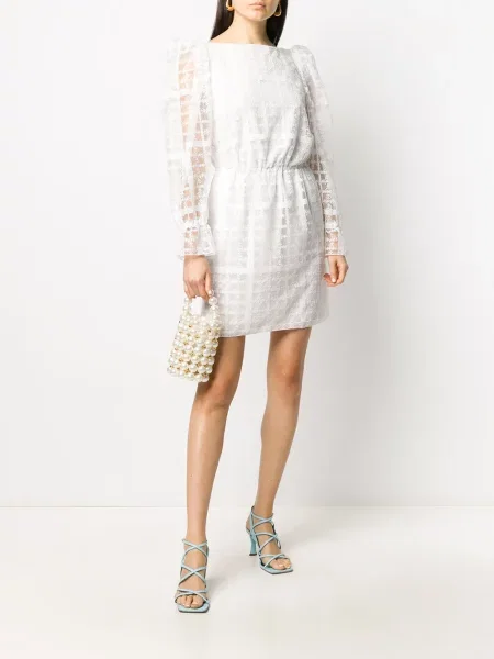 Rochie mini Philosophy Di Lorenzo Serafini din dantelă alb