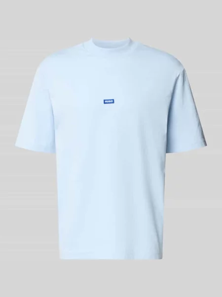T-shirt o kroju regular fit z czystej bawełny model NIEROS' Hugo Blue niebieska