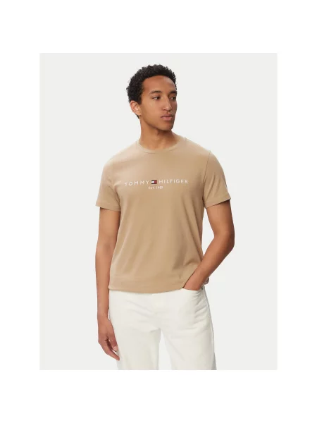 Tommy Hilfiger T-shirt Logo Tee Slim Fit bež