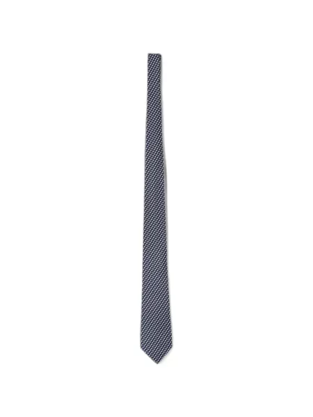 Cravată Zegna de mătase cu imagine cu imprimeu geometric albastru
