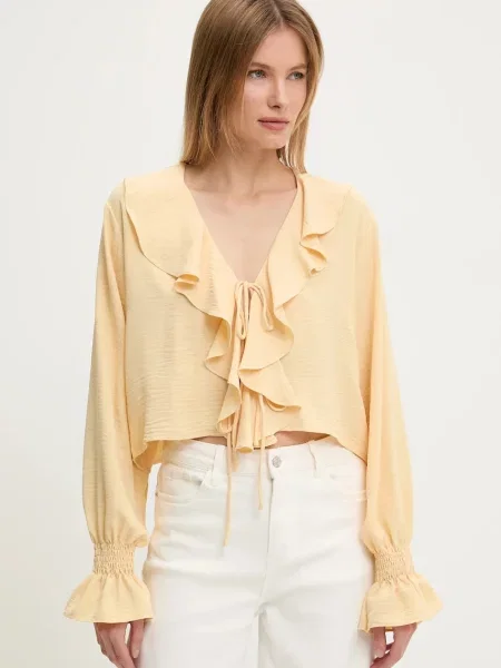 Блуза Answear Lab дамска с изчистен дизайн жълто