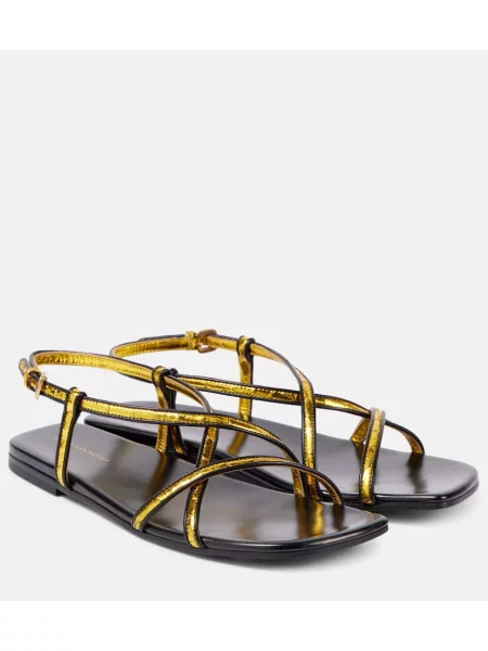 Sandale Dries Van Noten din piele auriu