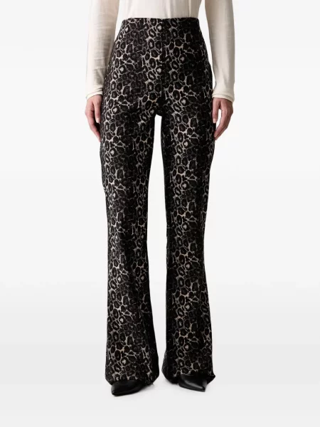 Pantaloni Joseph Ribkoff cu imagine cu model leopard din jacard negru