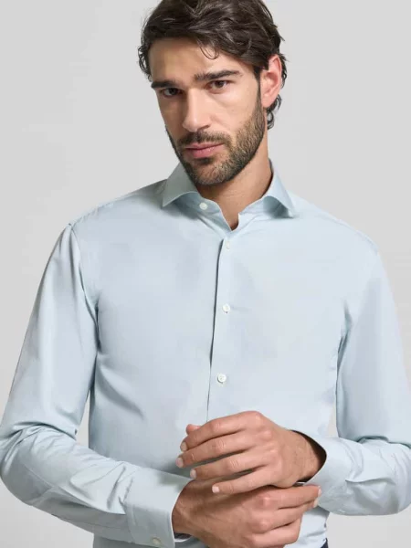 Koszula casualowa o kroju slim fit z czystej bawełny model ‘HANK’ Boss miętowa
