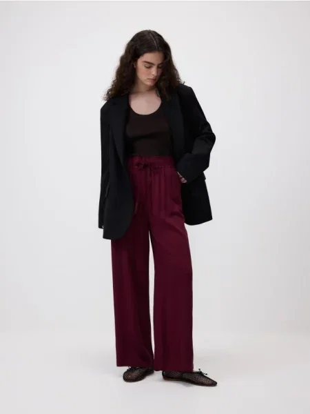 Reserved Широкі штани з бордовий