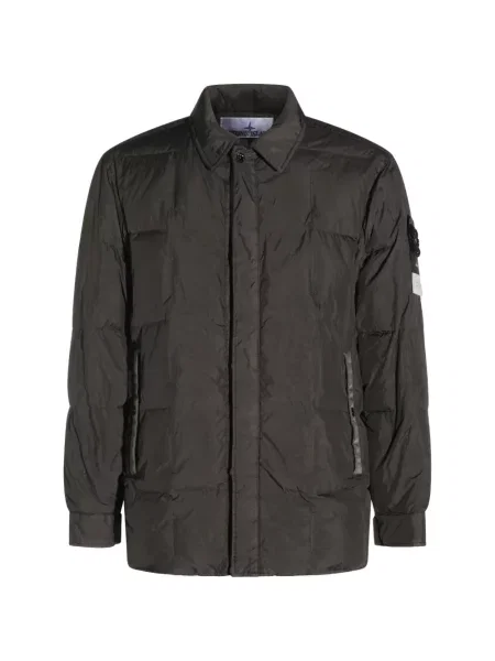 Matlasat palton Stone Island cu strasuri gri