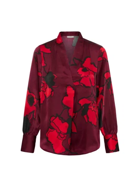Bluzka Inwear z dekoltem w serek czerwona
