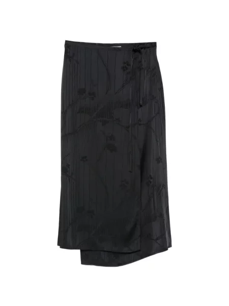 Fustă midi Forte_forte cu model floral din jacard plic albastru