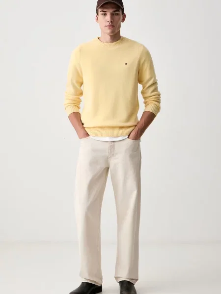 Tommy Hilfiger pulover volnen rumena