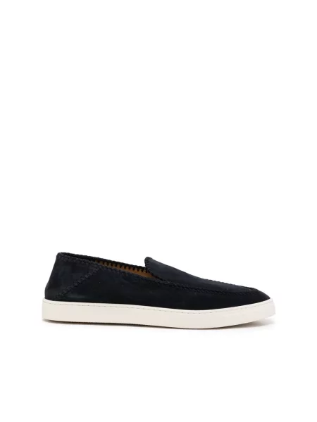Sneakersy Giorgio Armani skórzane wsuwane niebieskie